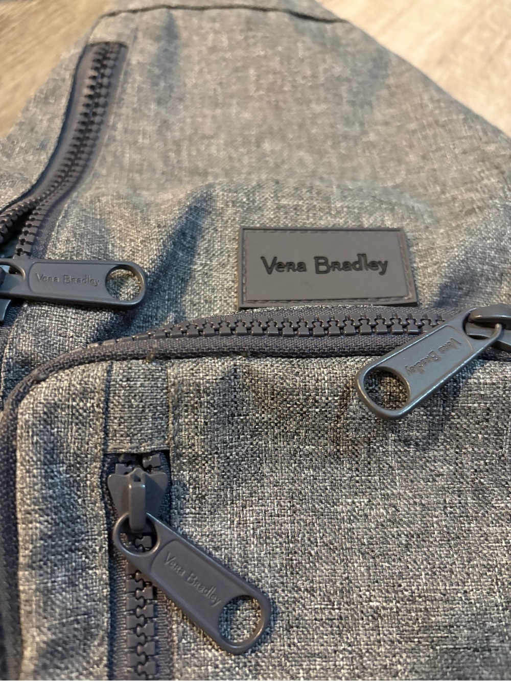 Vera Bradley Heather Gray Sling Backpack - Single Strap Crossbody - Picture 2 of 3